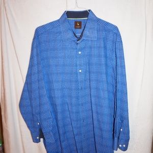 Tailorbyrd Blue Windowpane Button Down Shirt 2XL